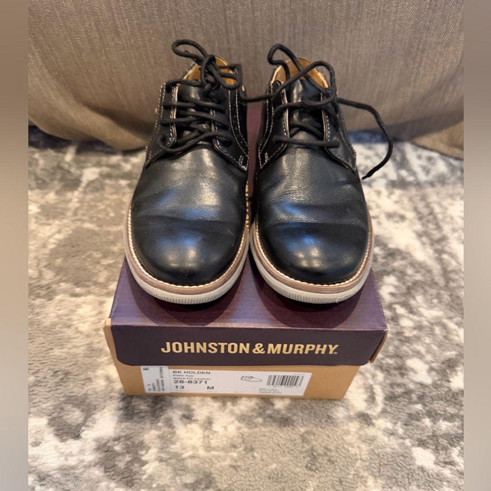 Johnston & Murphy Black Leather Oxfords